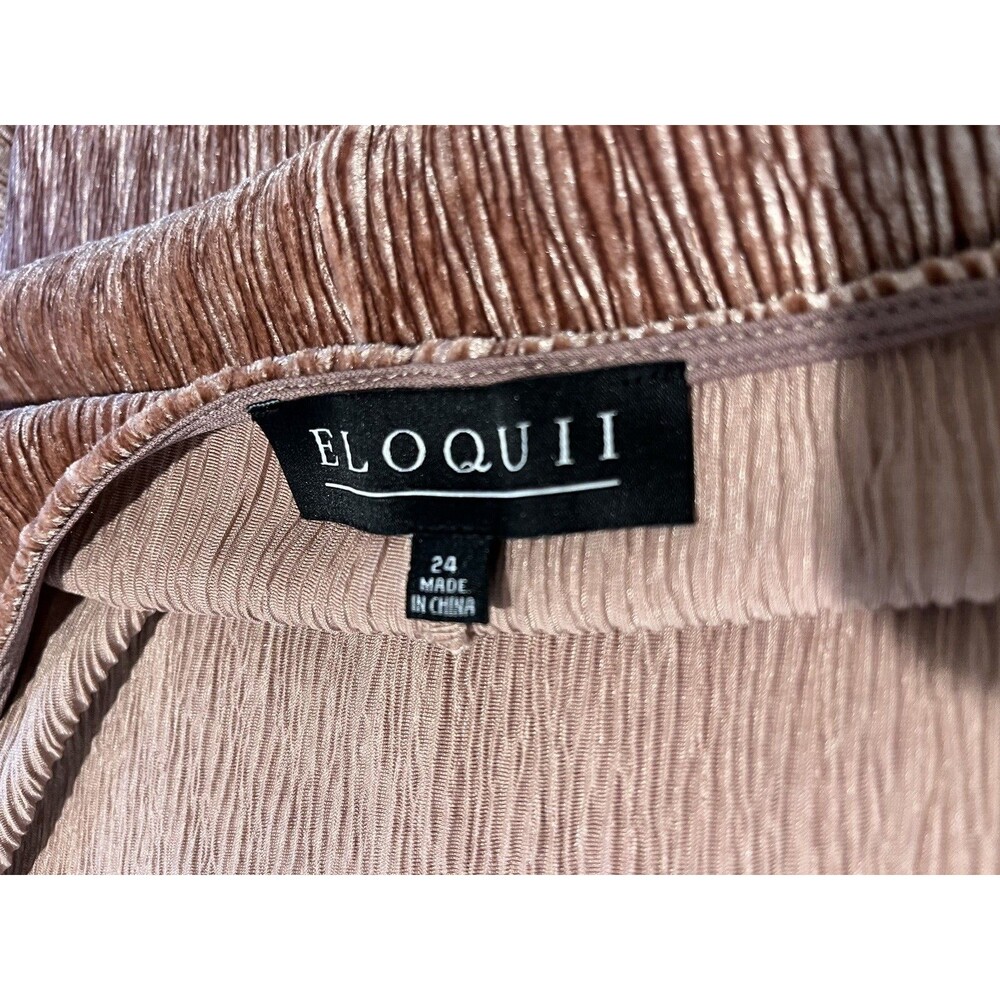 Eloquii womens Velvet Open Back Knit Short Mini Dress size 24 Salmon Pink - Picture 8 of 10
